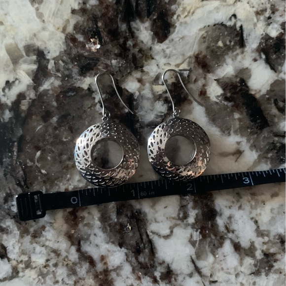 Vintage Stainless Steel Boho Dangle Earrings, Lightweight - Picture 5 of 5